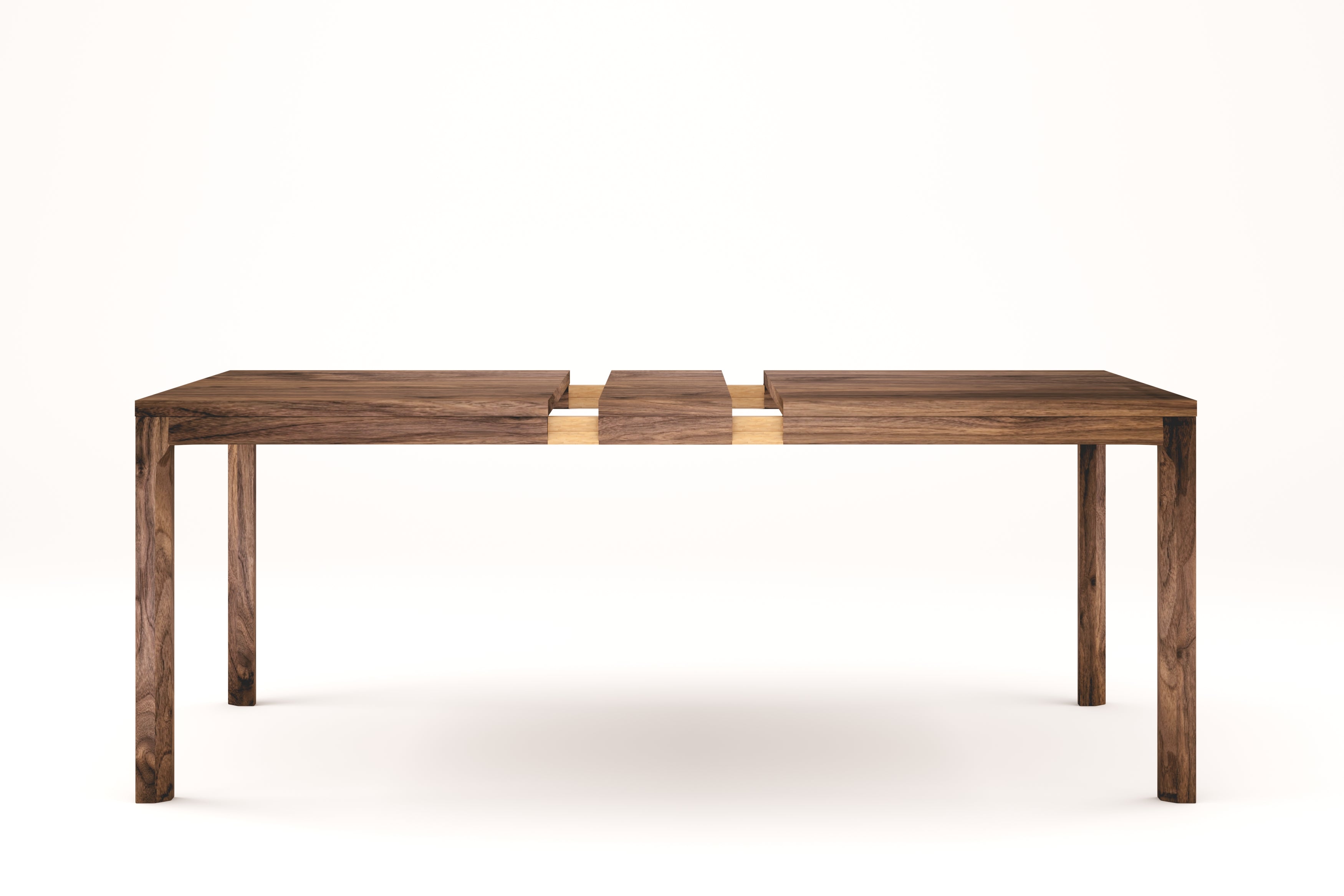 A wooden table with visible missing pieces, showcasing a close-up of its textured wood surface, suitable for indoor furniture settings.