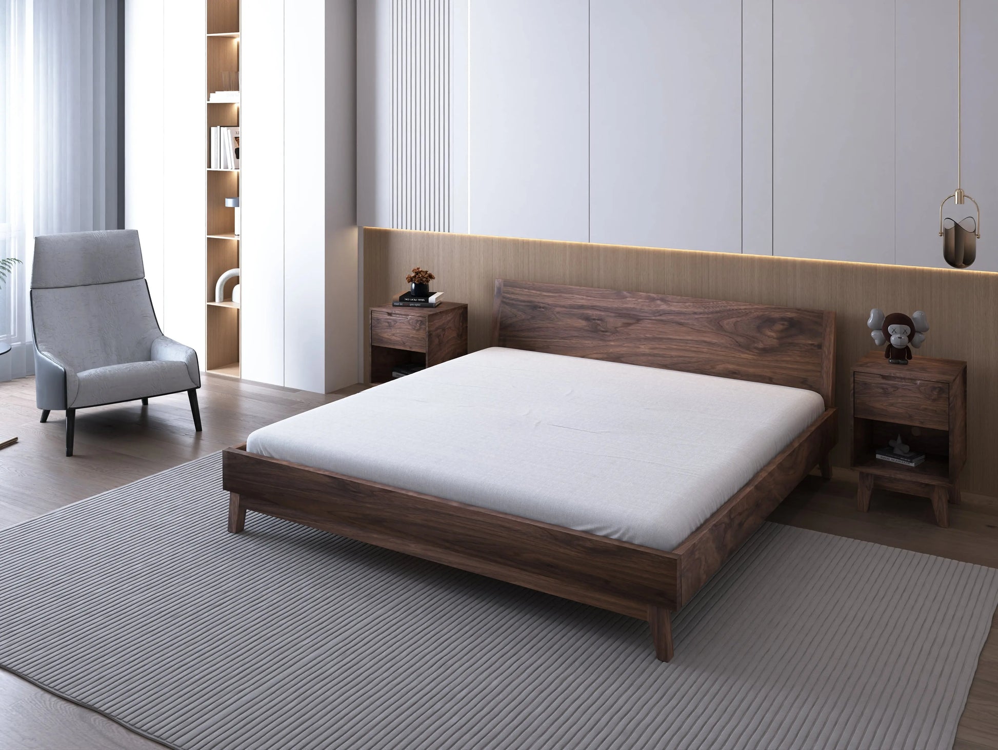 The Bosco: Walnut Mid Century Modern Bed Moderncre8ve