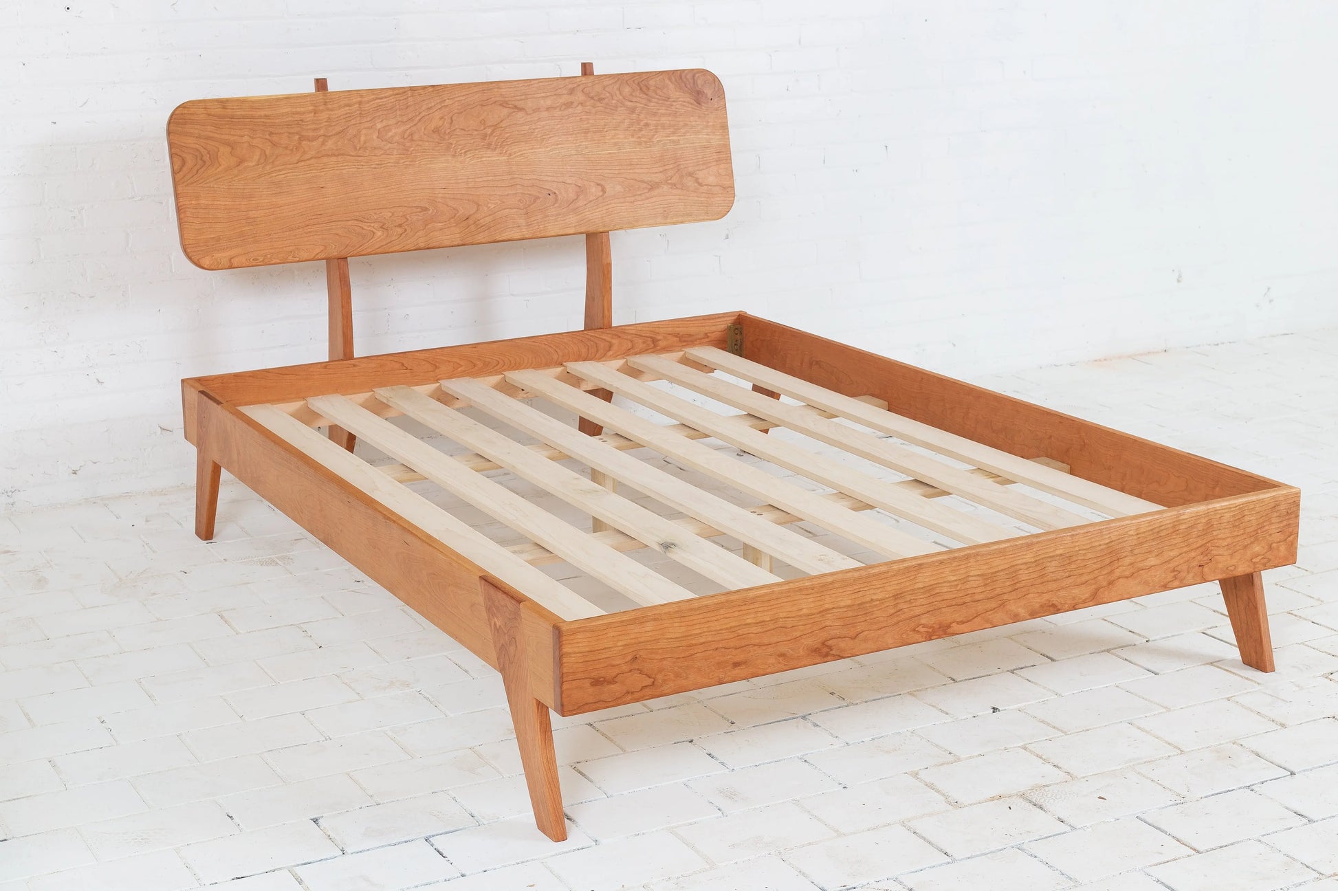 Customizable Solid Wood Bed Frame - Maple and Cherry Finishes