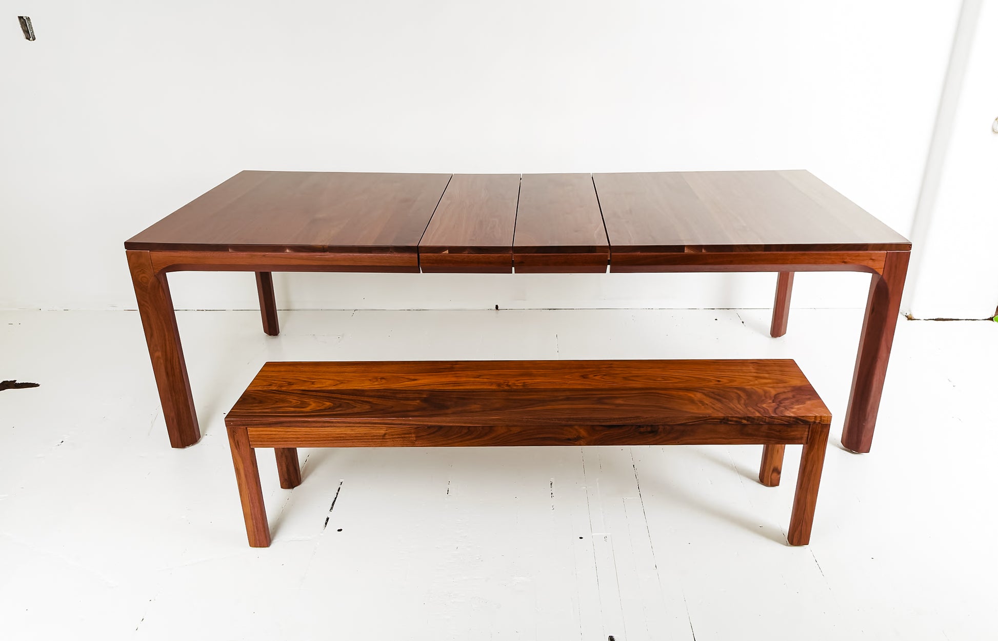 Bold Black walnut Japandi Parsons Extendable Table