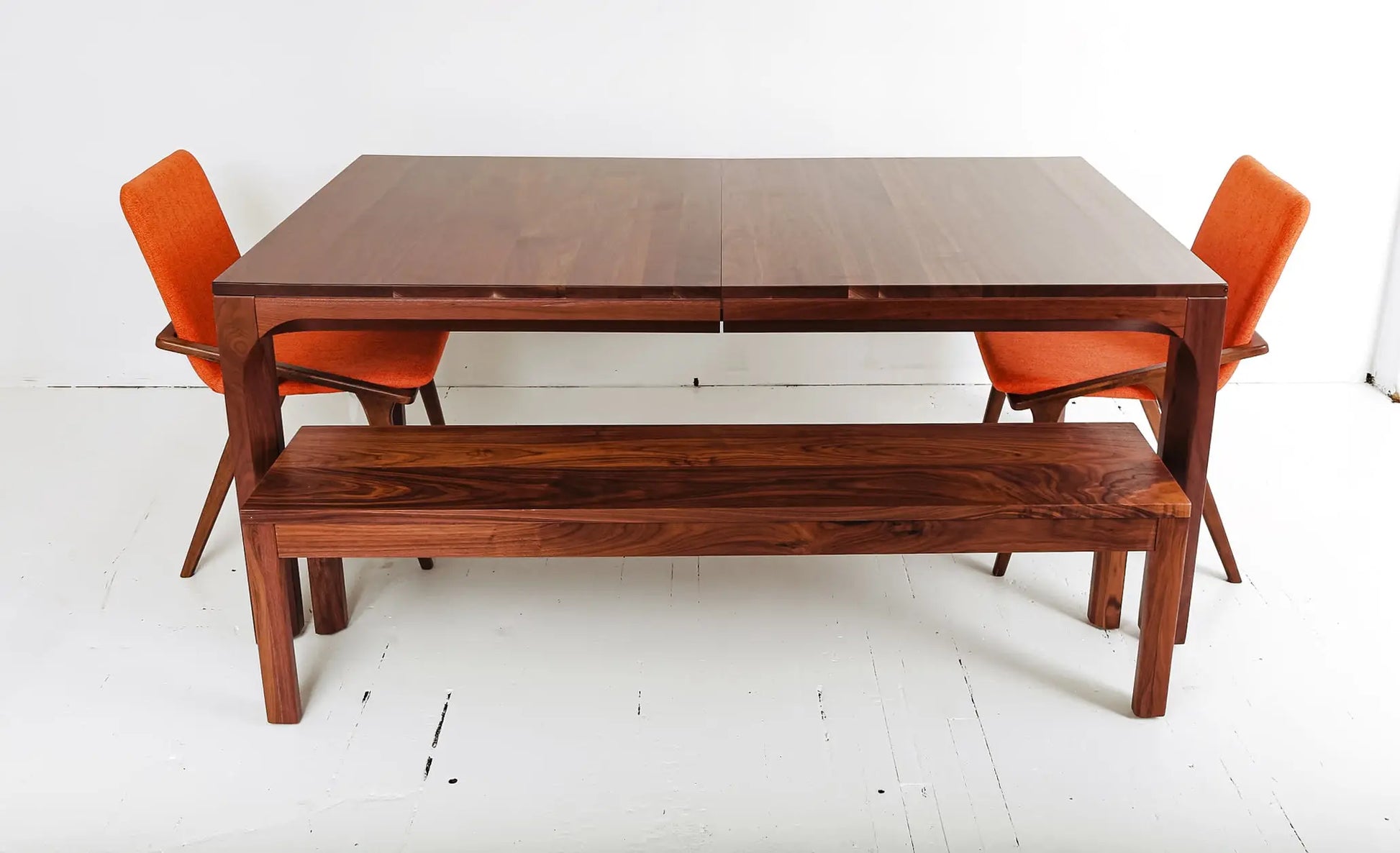 Eco-conscious walnut dining table with bench for contemporary homes
