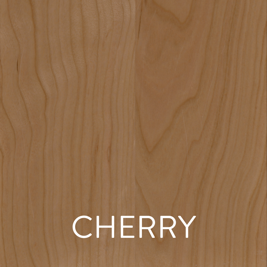 Cherry solid hardwood texture sample for The Higley, transitional bed frame.