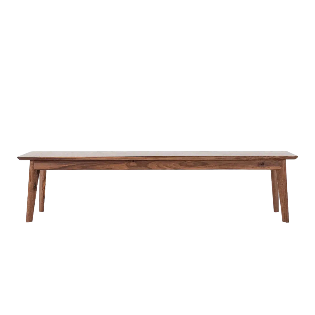 Copy Of Santa Monica Bench Modern Walnut Bench - background removed product photo