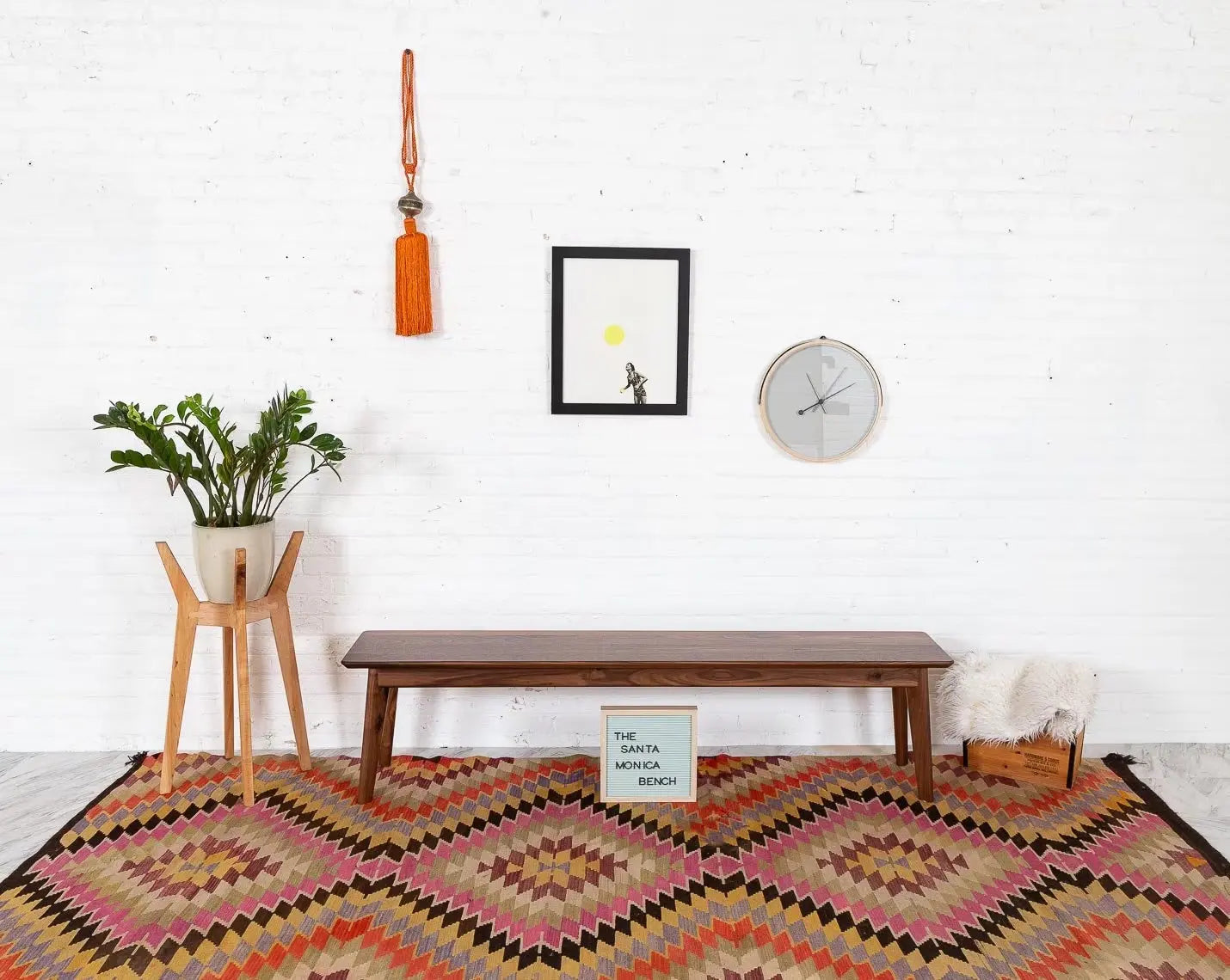 The Santa Monica Bench - Modern Walnut Bench Moderncre8ve