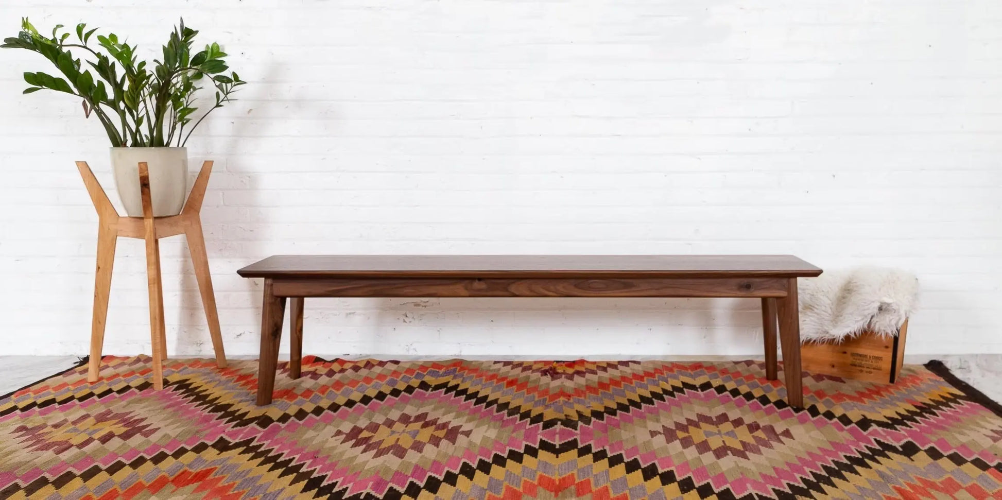 The Santa Monica Bench - Modern Walnut Bench Moderncre8ve
