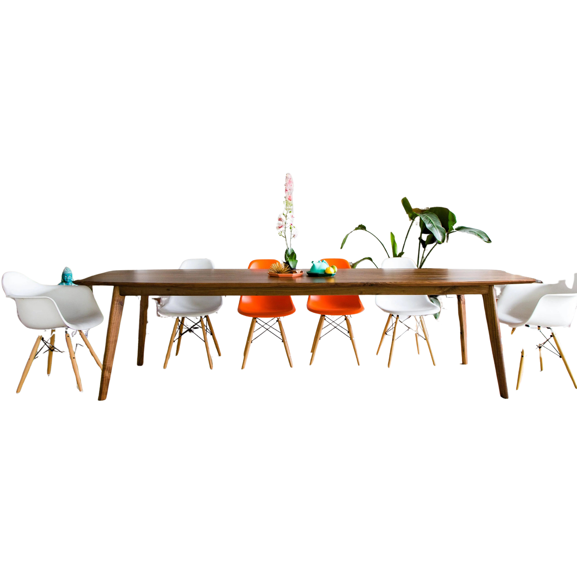 Scandinavian Danish Modern Dining Table - background removed product photo