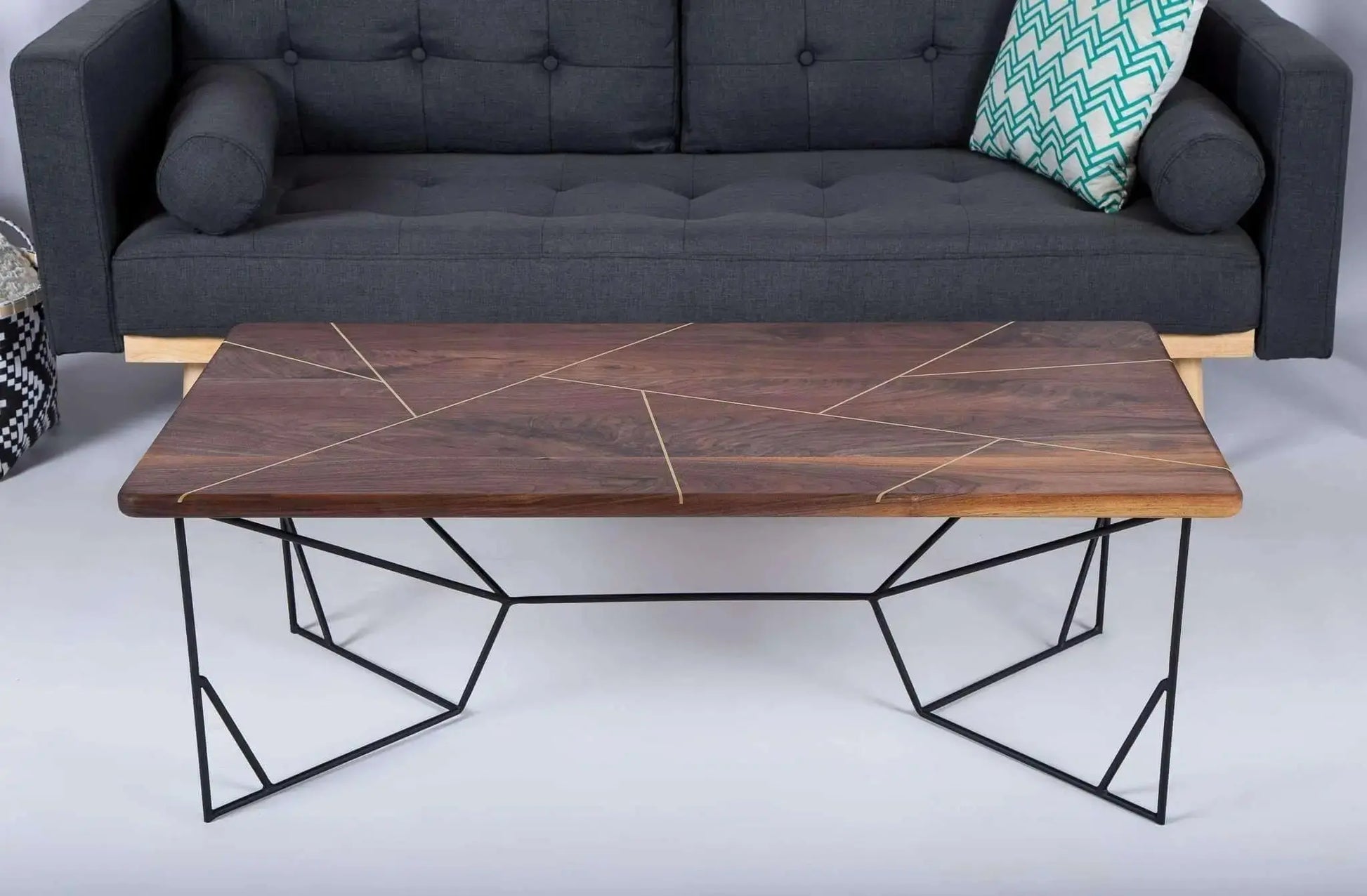 Stylish walnut coffee table with mid-century modern inspiration