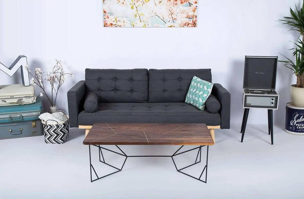 Solid walnut coffee table with clean lines and contemporary appeal