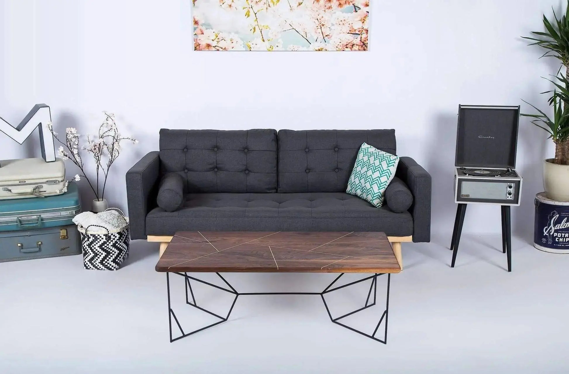 Solid walnut coffee table with clean lines and contemporary appeal