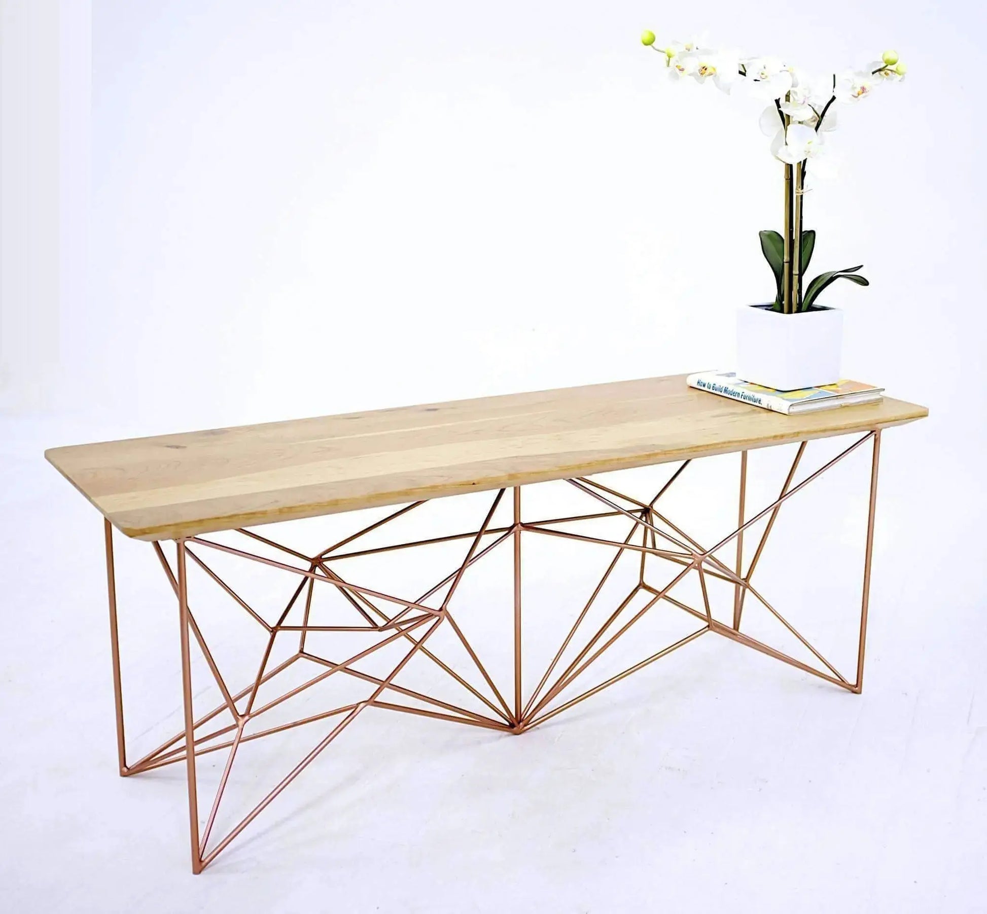 Mid-century modern cherry wood bench for stylish interiors
