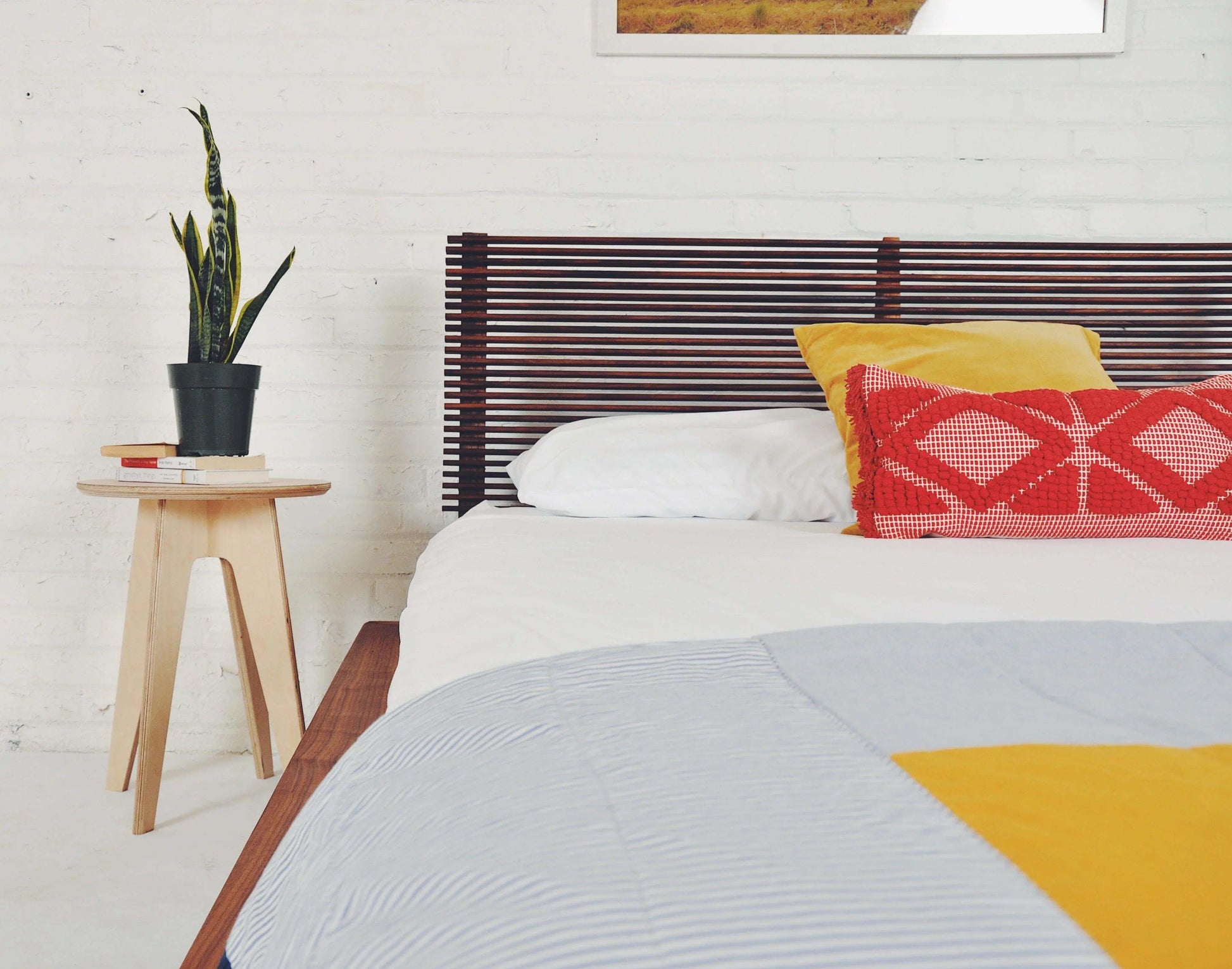 The Baxter Japandi Bed Frame featuring a unique fusion of Japanese and Scandinavian design