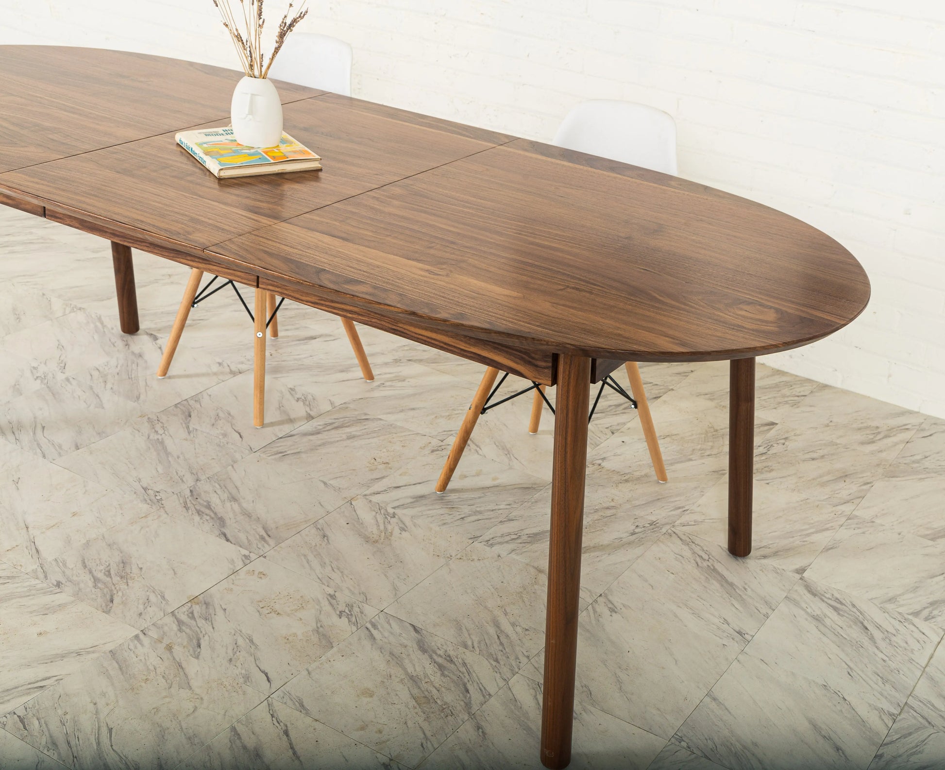 Walnut Extendable Oval Dining Table "The Payne"- In Stock Moderncre8ve