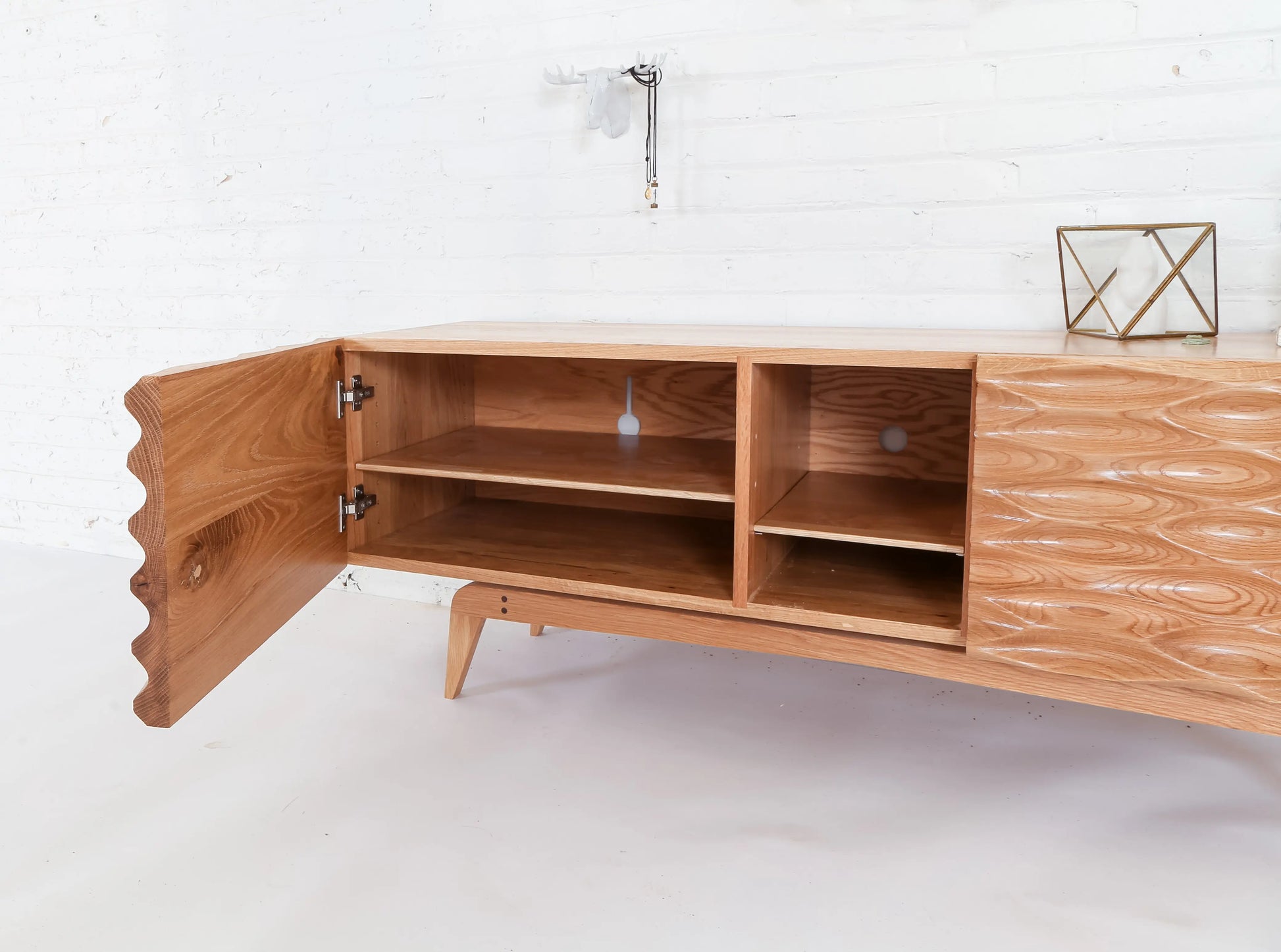 Modern Credenza with open door, mid century modern buffet
