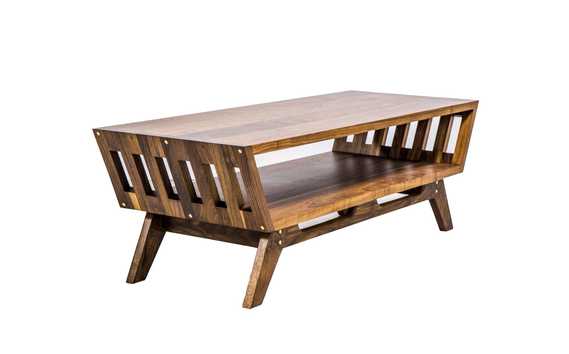 Elegant mid-century walnut coffee table for modern living spaces