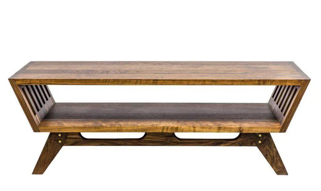 Elegant wooden coffee table with a durable walnut finish