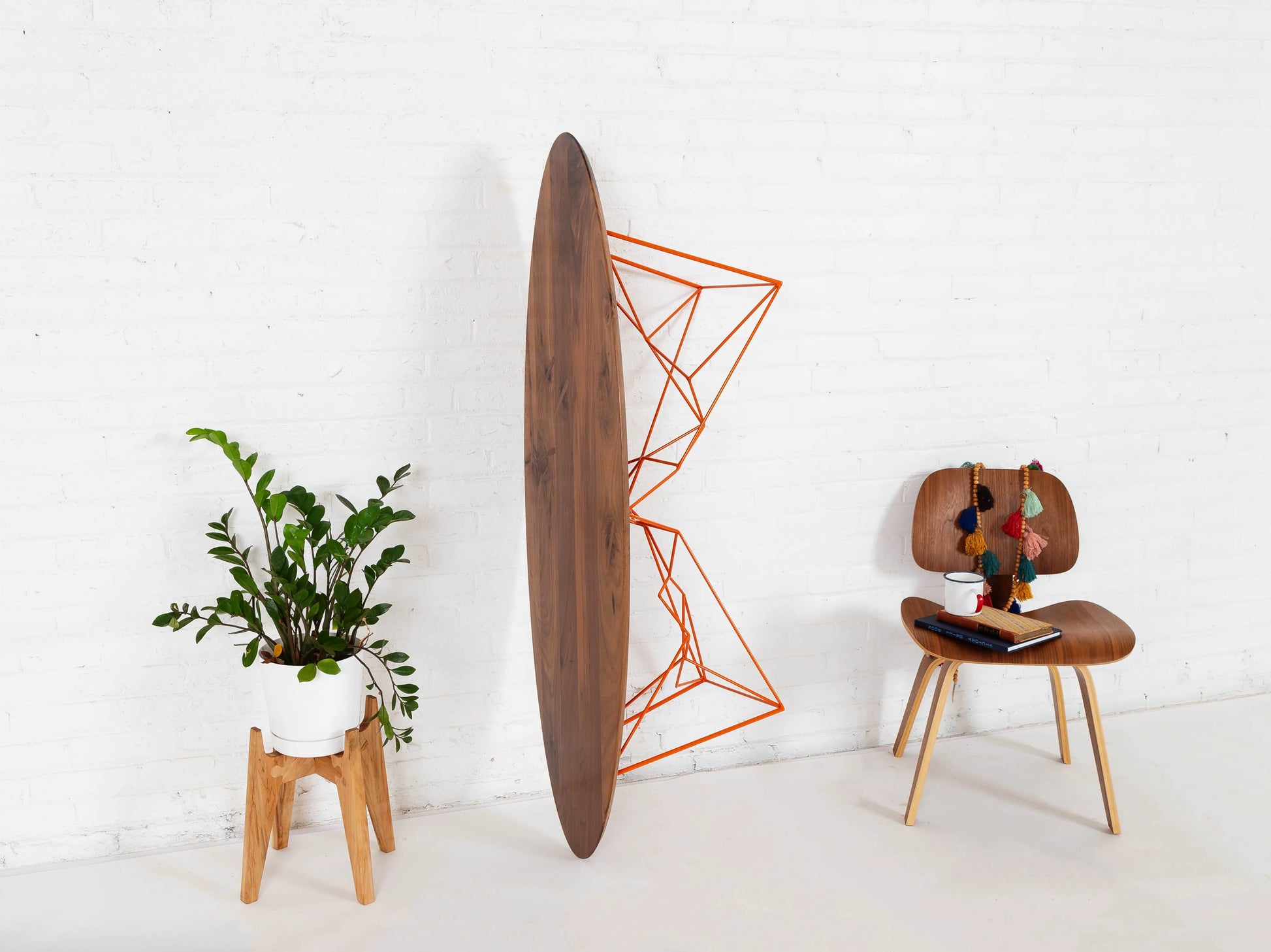 Elegant walnut coffee table with soft rounded edges