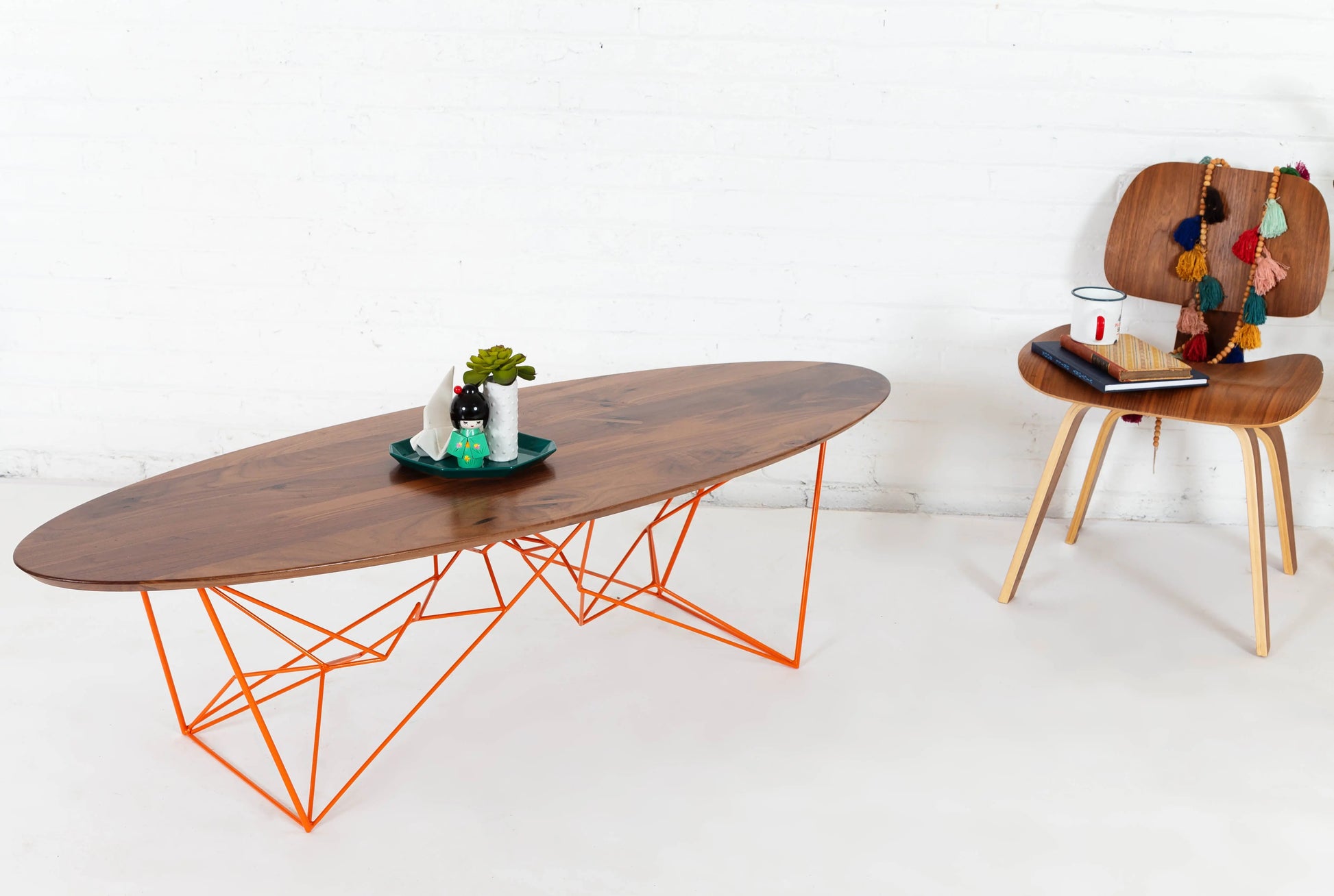 The perfect oval walnut coffee table for contemporary living spaces