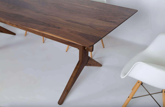 Solid walnut dining table with modern, clean lines, The Lanikai