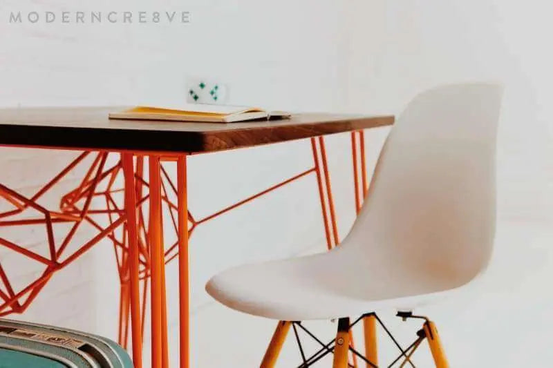 Scandinavian-inspired Danish office desk with natural wood grain