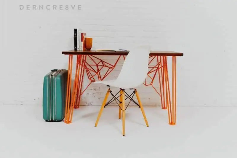 Solid wood mid-century office desk with warm Danish wood tones