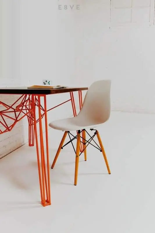 Premium Danish modern desk with a smooth walnut finish