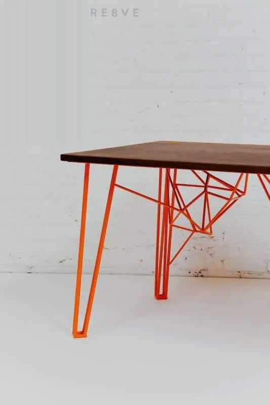 Sleek mid-century modern office desk with a natural Danish finish