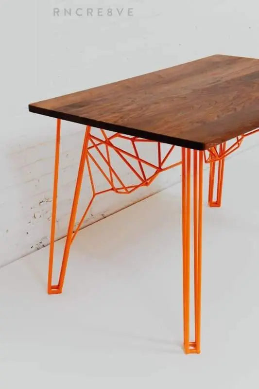 Luxury mid-century walnut office desk with soft rounded corners