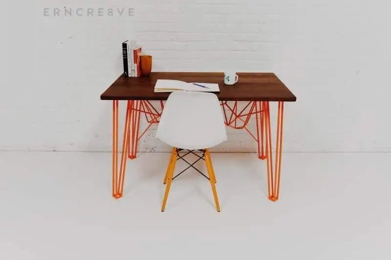 Solid wood mid-century desk with Danish-inspired craftsmanship